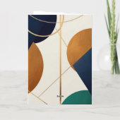 モダンなポスター ミニマル 三角形が重なり合う 箔グリーティングカード (裏面)
