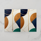 モダンなポスター ミニマル 三角形が重なり合う 箔グリーティングカード (外側レイダウン)