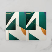 モダンなポスター　ミニマル　三角形が重なり合う 箔グリーティングカード (外側レイダウン)