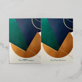 モダンなポスター　ミニマル　三角形が重なり合う 箔グリーティングカード (外側レイダウン)