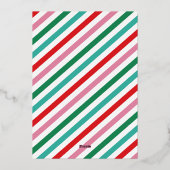 モダンなポップカラーのクリスマス　輝く 箔シーズンカード (裏面)