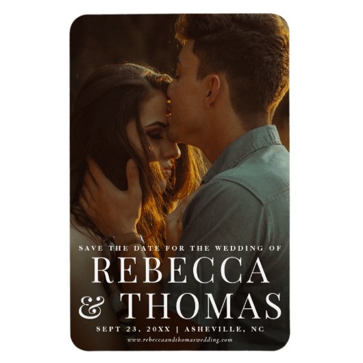 モダンなポートレート写真 ウェディング セーブ・ザ・デート マグネット (縦)