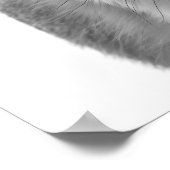 モダンなポートレート ブラック＆ホワイトの森の狐 ポスター (角)