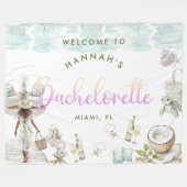 モダンなマイアミビーチのハッチャケ週末 フリースブランケット (正面(横))