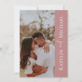 モダンなマウブの結婚式写真 招待状 (裏面)