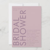 モダンなマウブ パープル ライラック ネーム ブライズ シャワー 招待状 (正面)