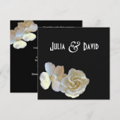 モダンなマグノリアの花の結婚式招待状 招待状 (正面/裏面)