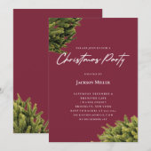 モダンなマゼンタのクリスマスパーティー 招待状 (正面/裏面)