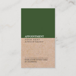 モダンなマツアクセントのKraftPrintのアポイントメントの垂直 名刺