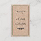 モダンなマツアクセントのKraftPrintのアポイントメントの垂直 名刺 (裏面)