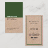 モダンなマツアクセントのKraftPrintのアポイントメントの垂直 名刺 (正面/裏面)