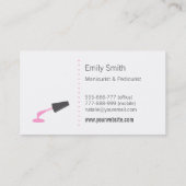 モダンなマニキュアのメーキャップアーティストのスパビジネス 名刺 (裏面)
