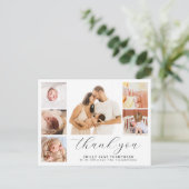 モダンなマルチフォトコラージュ 誕生のお知らせ ポストカード (スタンド正面)