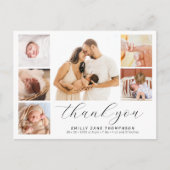 モダンなマルチフォトコラージュ 誕生のお知らせ ポストカード (正面)