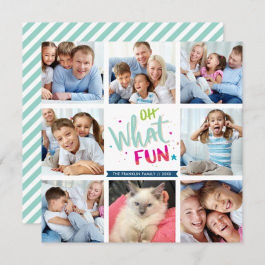 モダンなマルチ8枚のインスタグラムスクエア写真でなんて楽しいんだろう シーズンカード (正面/裏面)