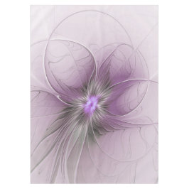 モダンなマーブルの灰色のフラクタルアートの花 テーブルクロス