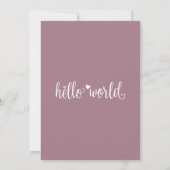 モダンなマーヴの"Hello World"ベビーシャワーのご案内 招待状 (裏面)