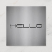 モダンなミニマリストによってブラシをかけられる金属のこんにちはプロフェッショナル スクエア名刺 (正面)