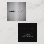 モダンなミニマリストによってブラシをかけられる金属のこんにちはプロフェッショナル スクエア名刺 (正面/裏面)