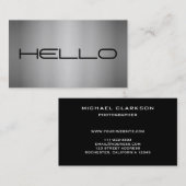 モダンなミニマリストによってブラシをかけられる金属のこんにちはプロフェッショナル 名刺 (正面/裏面)