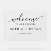 モダンなミニマリストのウェディングウェルカムアクリルサイン アクリルサイン (正面)