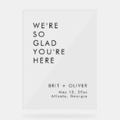 モダンなミニマリストのウェディングウェルカムアクリルサイン アクリルサイン (正面)