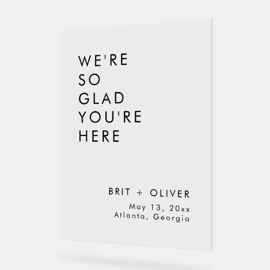 モダンなミニマリストのウェディングウェルカムアクリルサイン アクリルサイン (傾斜)