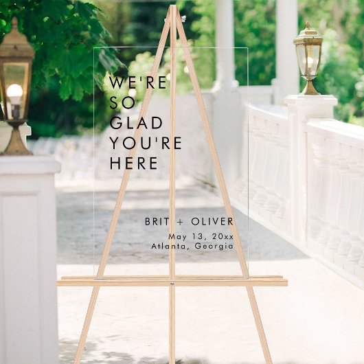 モダンなミニマリストのウェディングウェルカムアクリルサイン アクリルサイン