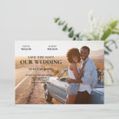 モダンなミニマリストのウェディングフォト セーブザデート (スタンド正面)