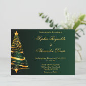 モダンなミニマリストのクリスマスツリーの結婚式 招待状 (スタンド正面)