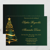 モダンなミニマリストのクリスマスツリーの結婚式 招待状 (正面/裏面)
