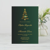 モダンなミニマリストのクリスマスツリーの結婚式 招待状 (スタンド正面)
