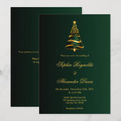 モダンなミニマリストのクリスマスツリーの結婚式 招待状 (正面/裏面)