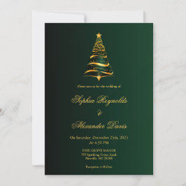 モダンなミニマリストのクリスマスツリーの結婚式 招待状