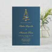 モダンなミニマリストのクリスマスツリーの結婚式 招待状 (スタンド正面)