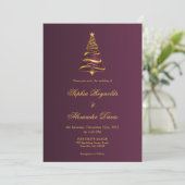 モダンなミニマリストのクリスマスツリーの結婚式 招待状 (スタンド正面)