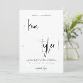 モダンなミニマリストのシンプルな署名スクリプトの結婚式 招待状 (スタンド正面)