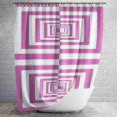 モダンなミニマリストのピンク幾何学模様 シャワーカーテン