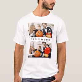 モダンなミニマリストの不気味なハッピーハロウィン 2 写真 Tシャツ