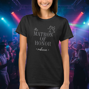 モダンなミニマリストの主任付き添い女性オナーブスクリプト・バチェラーette tシャツ