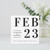 モダンなミニマリストの保存日付はっきりしたなタイプフェイス セーブザデート (スタンド正面)