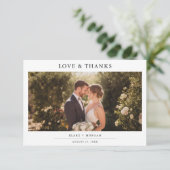 モダンなミニマリストの写真結婚式 サンキューカード (スタンド正面)