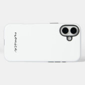 モダンなミニマリストの手書きスクリプト ホワイト Case-Mate iPhoneケース (裏面 (横))