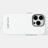 モダンなミニマリストの手書きスクリプト ホワイト Case-Mate iPhoneケース (裏面 (横))