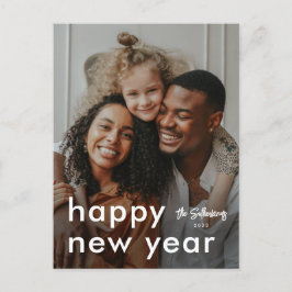 モダンなミニマリストの新年の写真 シーズンポストカード