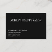 モダンなミニマリストの白い文字 黒 名刺 (裏面)