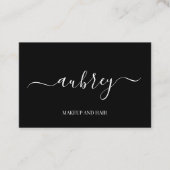 モダンなミニマリストの白い文字 黒 名刺 (正面)