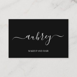 モダンなミニマリストの白い文字 黒 名刺