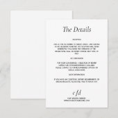 モダンなミニマリストの白い結婚式の詳細 エンクロージャーカード (正面/裏面)