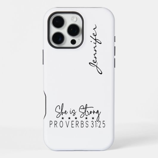 モダンなミニマリストの白黒聖書の詩Proverbs iPhone iPhoneケース (裏面)